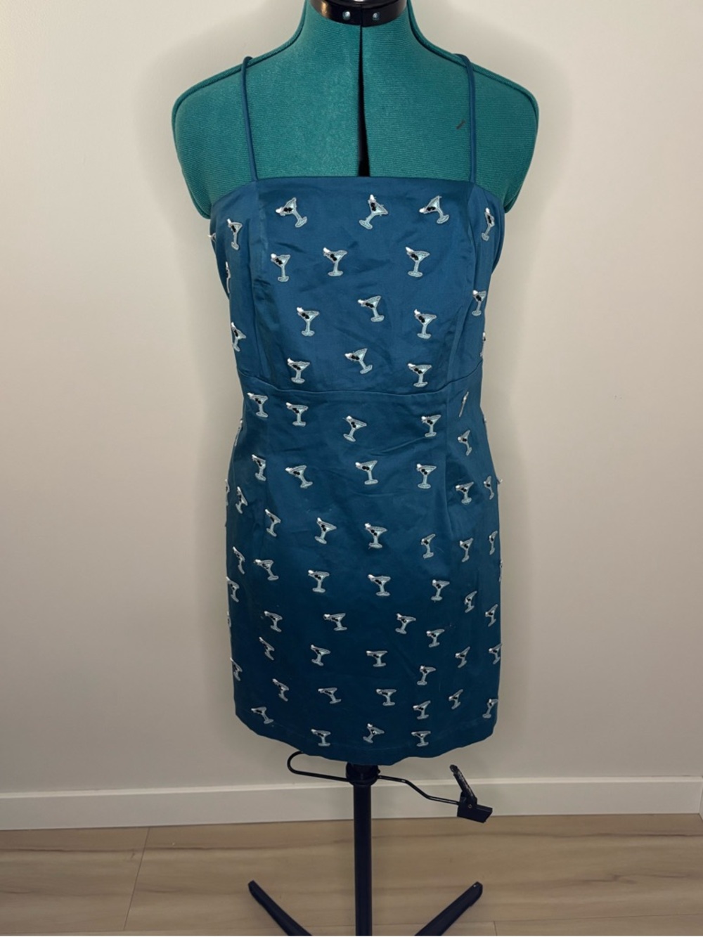 Anthropologie The Brynne 3D Martini Glass Spaghetti Strap Dress - Size 18W - NWT